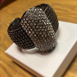 Elegant Black and Silver Crystal Bracelet